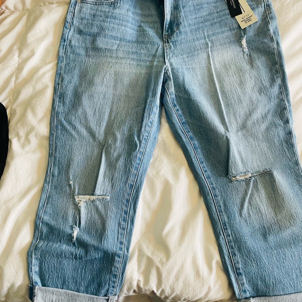 Liverpool Distressed Light Denim Boyfriend Jeans